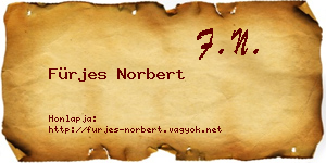Fürjes Norbert névjegykártya